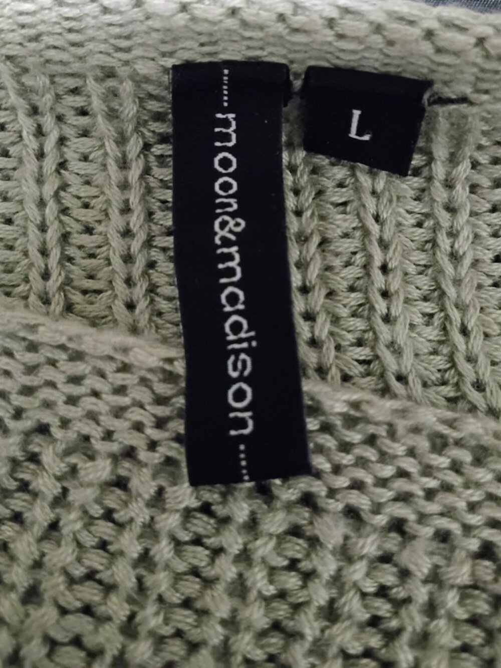 π MOON & MADISON Chunky Knit Open Front Shrug Cocoon Sweater Sage L - Picture 2 of 5
